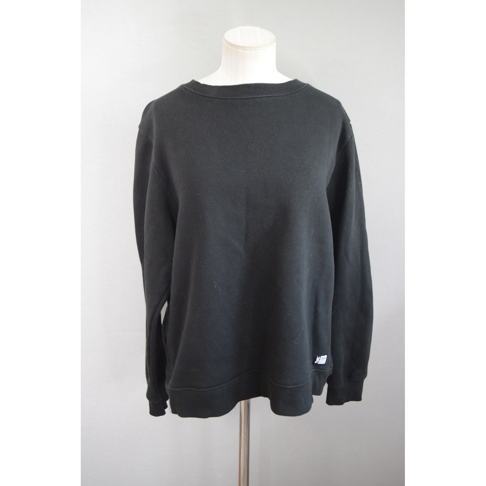 Chrome Issued Fleece Crew Sweatshirt XL Black Streetwear Urban Back Zip Pocket